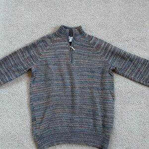 Peter Millar Cashmere Quarter Zip Sweater Small Brown Stripe Knit